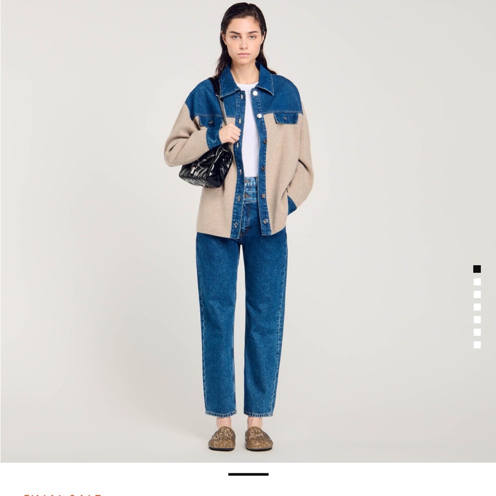 NWT Sandro Denim mix Coatigan l taking offers